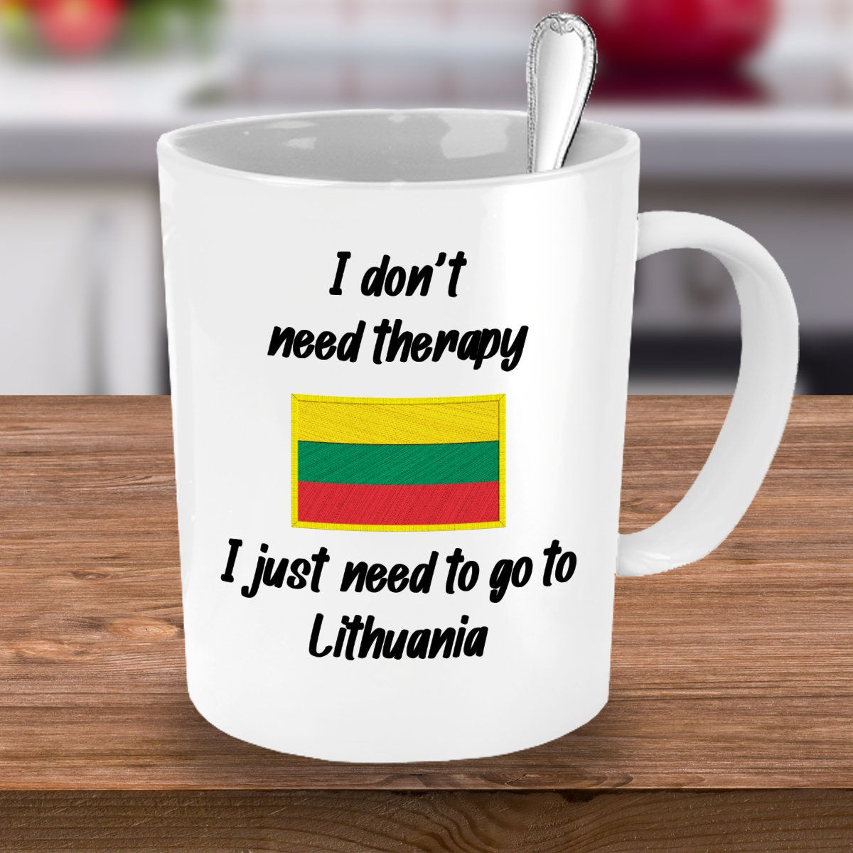 Tazza Living With A Lithuanian Builds Character – 15oz – Ceramica Bianca – Regalo Per Lituani E Loro Partner – Stampata USA - 3