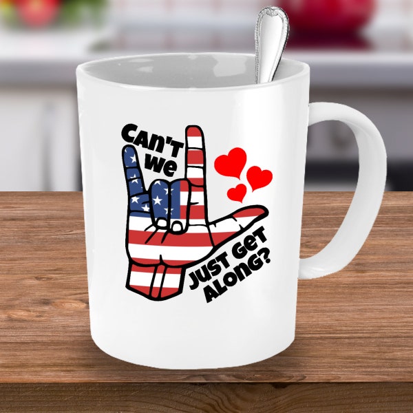 ASL, ASL I Love You, Sign Language Mug, ASL Gifts, Sign Language Gift, American Sign Language, Funny Deaf, Hearing Impaired, American Flag