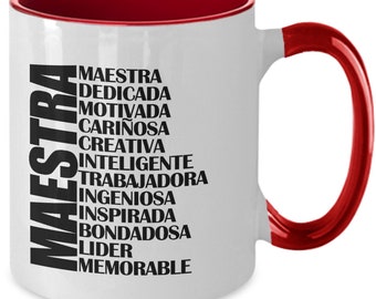Nauczyciel hiszpańskiego, Prezent dla nauczyciela hiszpańskiego, Prezent Maestra, Kubek Maestra, Język hiszpański, Prezent dla języka hiszpańskiego, Kubek hiszpański, Prezenty hiszpańskie