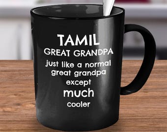 Prezent Tamil, Kubek Tamil, Zabawny Prezent Tamil, Indyjski Pradziadek Dziadek Tata Mąż Kubek Kawy, Prezent dla Tamilskiego Mężczyzny, Zabawny Prezent Tamil