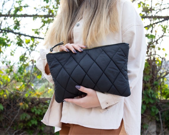 Chanel Black Quilted Lambskin Envelope Clutch No. 20 iPad Case