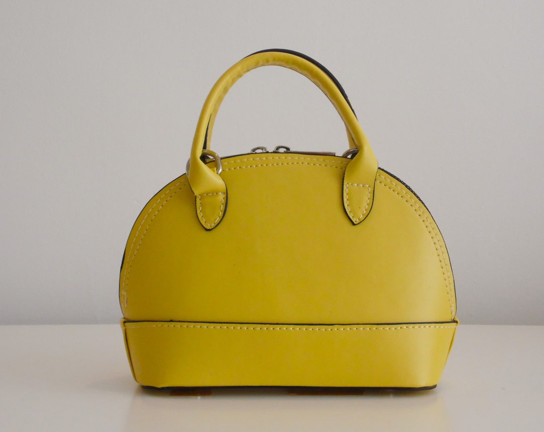 Yellow Mini Top Handle Bag With Adjustable Strap for Wedding & - Etsy