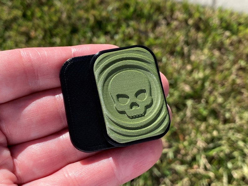 Fidget Slider (Skull) 2-Click / Haptic Slider / Fidget Clicker / EDC Gear Green