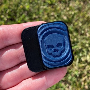 Fidget Slider (Skull) 2-Click / Haptic Slider / Fidget Clicker / EDC Gear Blue