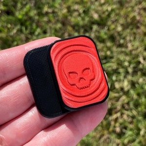 Fidget Slider (Skull) 2-Click / Haptic Slider / Fidget Clicker / EDC Gear Red