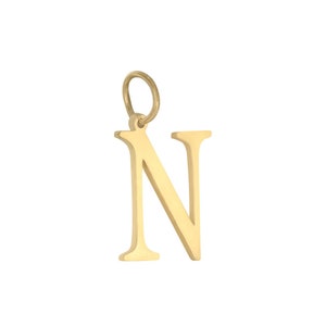 Edelstahl wasserfest vergoldet Initial Buchstabe mt Oese 1,50x1,02cm Charm