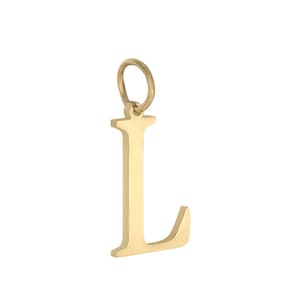 Edelstahl wasserfest vergoldet Initial Buchstabe mt Oese 1,50x1,02cm Charm