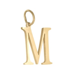 Edelstahl wasserfest vergoldet Initial Buchstabe mt Oese  1,50x1,02cm Charm