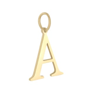 Letra inicial banhada a ouro em aço inoxidável à prova d'água com ilhó 1,50 x 1,02 cm