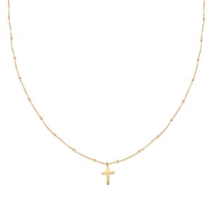Cross necklace with 18k gold plating, necklace with cross pendant waterproof