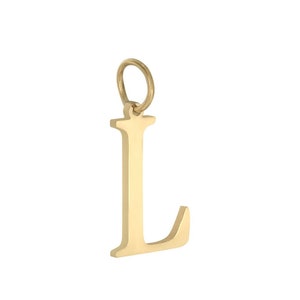 Edelstahl wasserfest vergoldet Initial Buchstabe mt Oese  1,50x1,02cm Charm