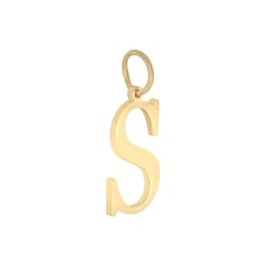 Edelstahl wasserfest vergoldet Initial Buchstabe mit Oese 1,50x1,02cm Charm