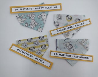 4 Pack - 101 Dalmatians - Pet Bandana - Handmade bespoke over the collar dog bandana with charitable donation on every order