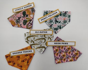 Jungle 5 pack collection Pet Bandana Handmade bespoke over collar dog bandana with charitable donation on every order