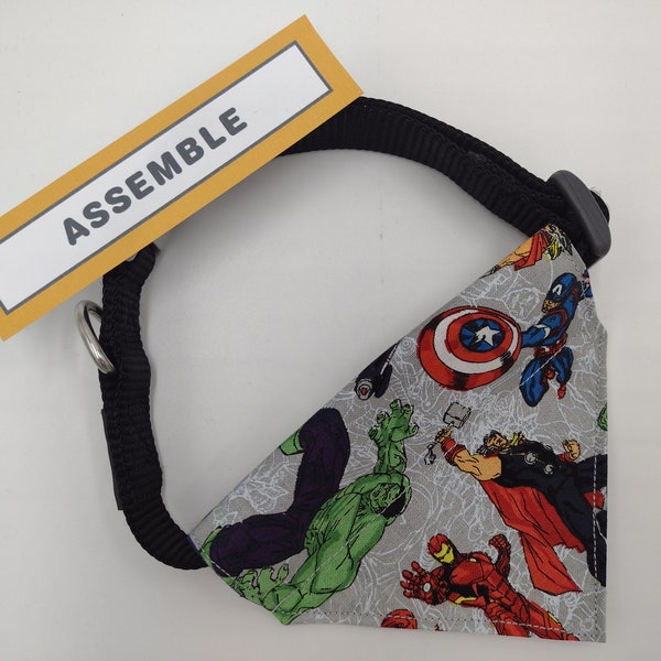 Super héros - Assembler - Bandana pour animaux de compagnie - Bandana pour animaux de compagnie fait à la main avec un don caritatif sur chaque commande