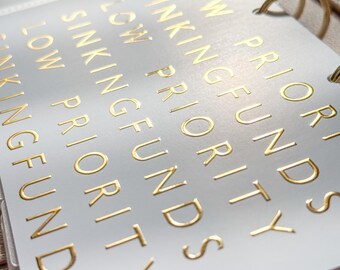 Gold Foil A6 Planner Dashboards | Sinking Fund, Priority Set