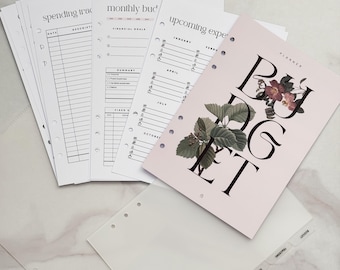 A5 Budget Planner Inserts | A5 Budget planner dividers | A5 budget dashboard