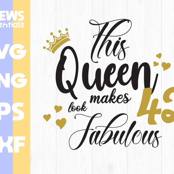 Birthday Queen SVG - 42 and fabulous SVG - 42nd birthday SVG for women - 42nd birthday svg - 42 years old svg