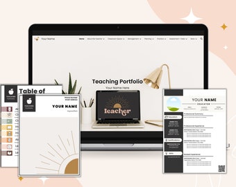 Boho Digital Teaching Portfolio Bundle | Google Site Template
