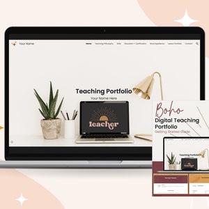 Boho | BASIC Digital Teaching Portfolio - teacher portfolio Google site, educator portfolio