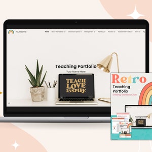 Retro | DELUXE Digital Teaching Portfolio - teacher portfolio Google site, educator portfolio
