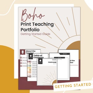 Boho Print Teaching Portfolio | Powerpoint + Google Slides - Etsy