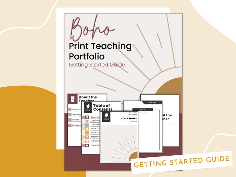 Boho Print Digital Teaching Portfolio Powerpoint Google Slides