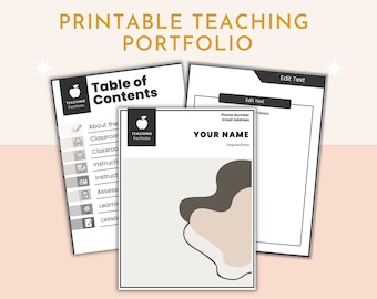 Neutral Teaching Portfolio Template | Printable PowerPoint + Google Slides
