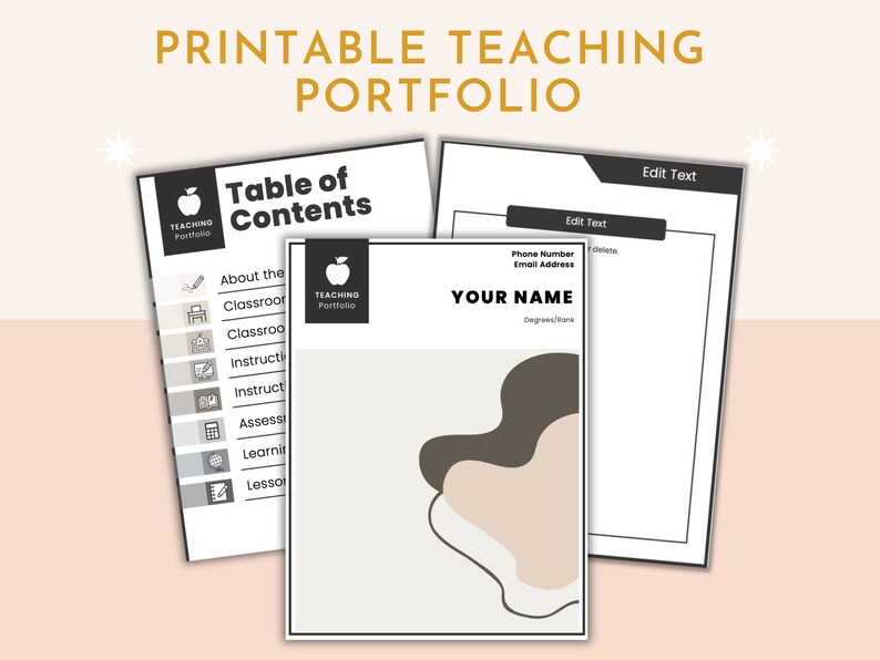 Neutral Teaching Portfolio Template | Printable Powerpoint + Google ...