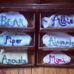 2-3 years personalised hand knitted and embroidered vintage jumper image 4
