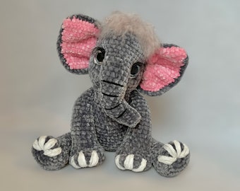 Motif éléphant au crochet. Bébé éléphant. Tutoriel PDF. Éléphant au crochet. Éléphant mignon. Amigurumi. Animal au crochet. Peluche éléphant.