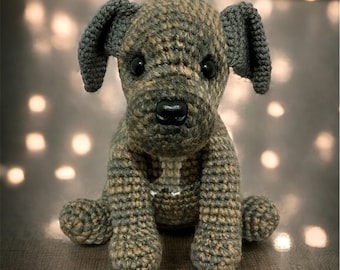 Staffordshire Bull Terrier Crochet Pattern. PDF Tutorial. Staffie. Staffy. Brindle Staffordshire Bull Terrier. Crochet Dog. Realistic Dog.