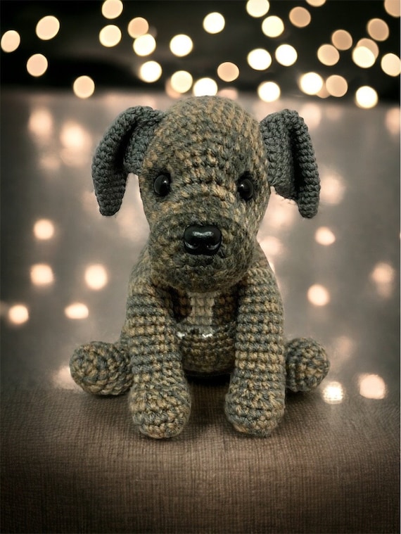 Brindle Staffie Crochet Pattern: Realistic Staffordshire Bull Terrier Dog (PDF Tutorial)