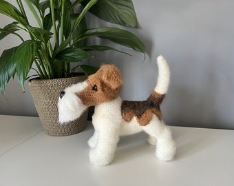Wire Fox Terrier Crochet Pattern. PDF Tutorial. Dog Crochet Pattern. Realistic Dog Crochet Pattern. Realistic Animal Crochet Pattern.