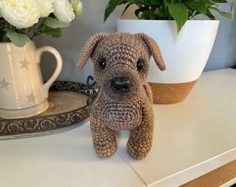 Brindle Staffordshire Bull Terrier Crochet Pattern. Staffie Crochet Pattern. PDF Tutorial. Staffy. Crochet Dog. Realistic Dog. Amigurumi.