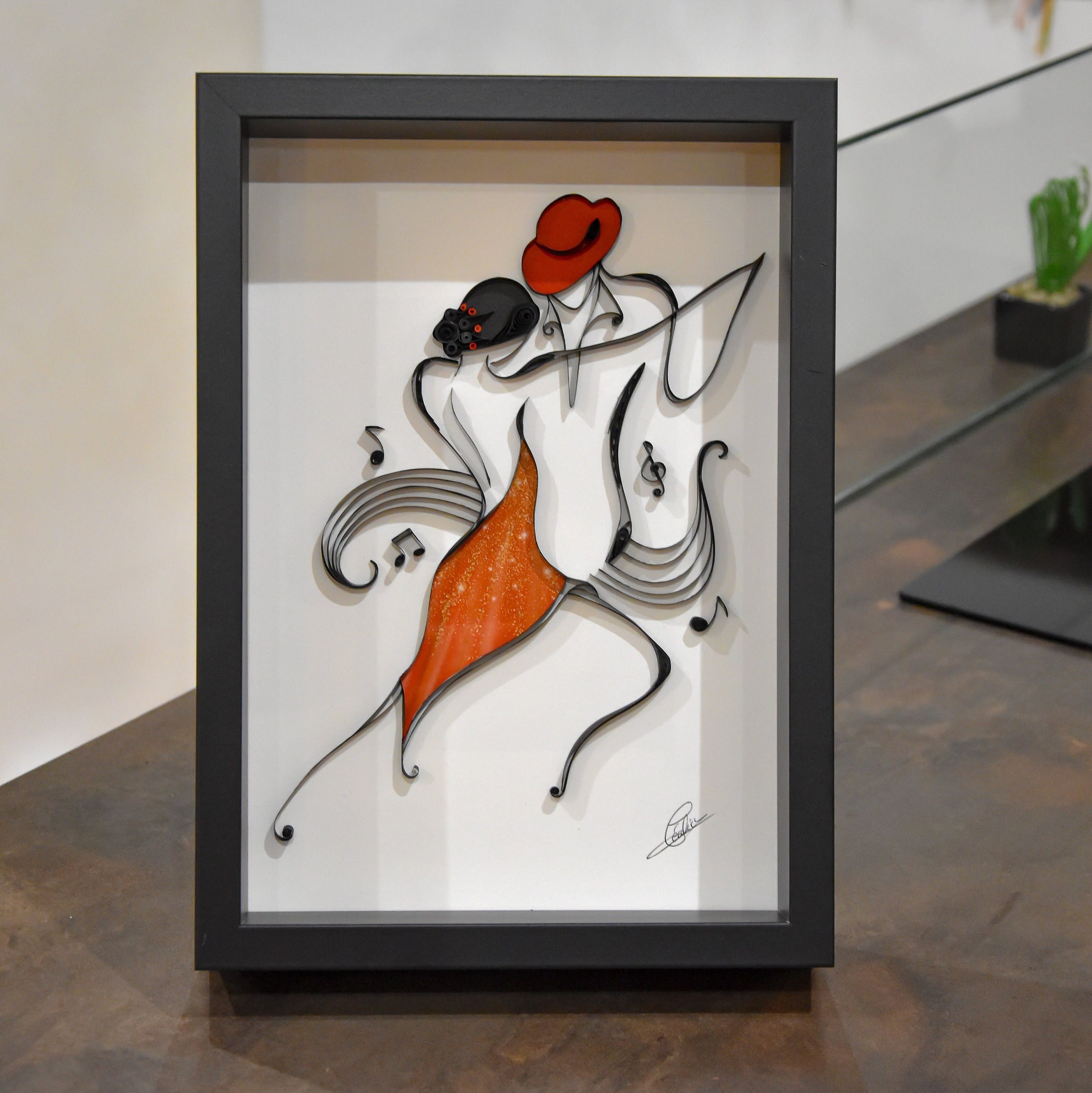 Tableau en Art Quilling Danseurs de Tango