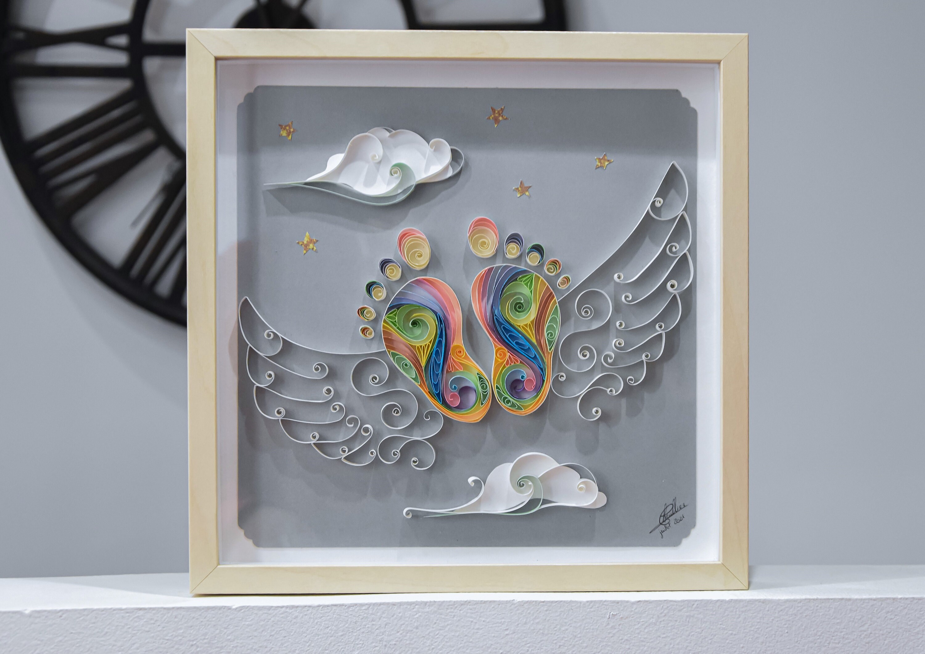 Tableau Art Quilling Décoration Chambre Enfant - L'innocence