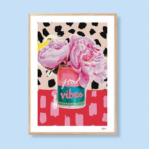 Impresión de ilustración BUENAS VIBES ? arte de la pared | cartel | pared de la galería | arte icónico | ilustración