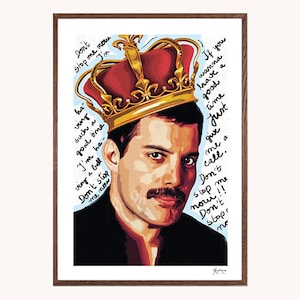 Freddie Mercury illustration poster, Wall Art Printing Poster Illustration Print Drawings Graphic Design Art Work Home Decor