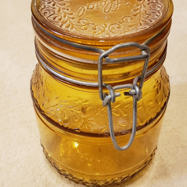 Vintage Amber Sealing Jar