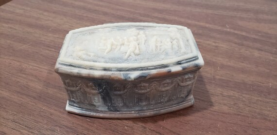 Vintage Genuine Incolay Stone Box Etsy