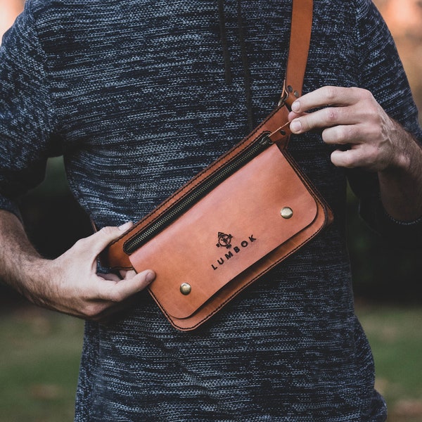 Leather beltpouch | Leather handcraft adjustable fannypack | Gift for him | Gifts for her | Christmas gift