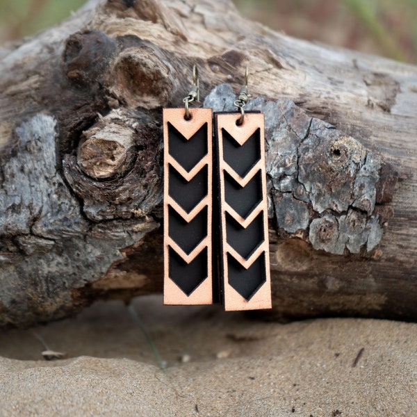 Leather Earrings handmade | leather jewl | Gifts for her | geometric earrings | Christmas gifts