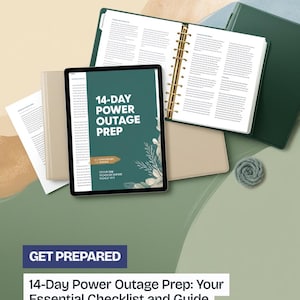 Guide de préparation en cas de panne de courant de 14 jours – Cahier d’exercices imprimable, planificateur budgétaire, liste de vérification d’urgence (téléchargement numérique)