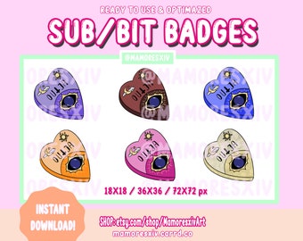 6 x HALLOWEEN OUIJA BADGES / Twitch Sub Badges / Bit Cheer Badges / Halloween Emotes / Spooky Badges / Twitch Graphics / Streaming Set