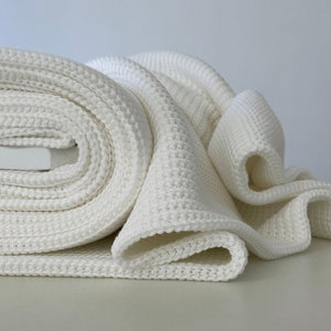 Chunky cotton knit fabric - Ivory white