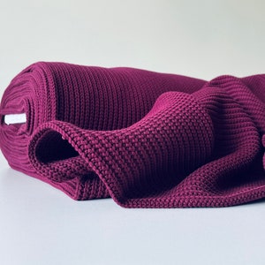 Chunky cotton knit fabric - Plum