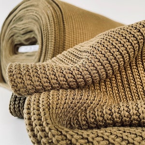 Chunky cotton knit fabric - Olive