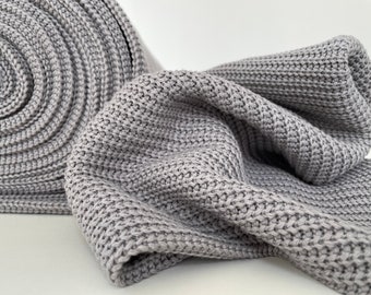 Chunky cotton knit fabric - Light gray