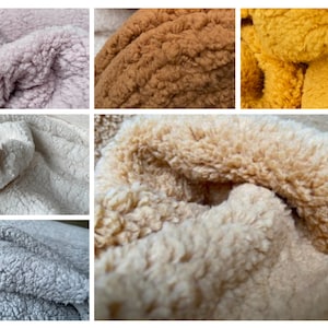 Tessuto Sherpa Teddy Fur al metro/mezzo metro